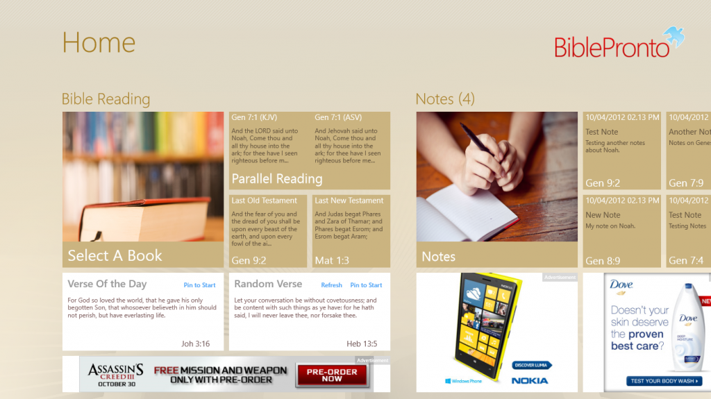 Free Bible App for WinRT/Windows8