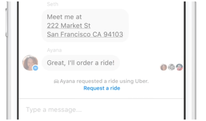 book rides from messenger